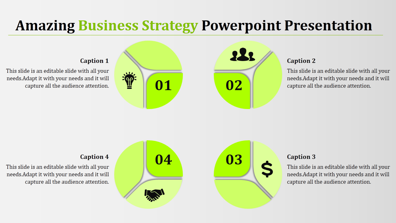 Round Model Business Strategy PowerPoint Template